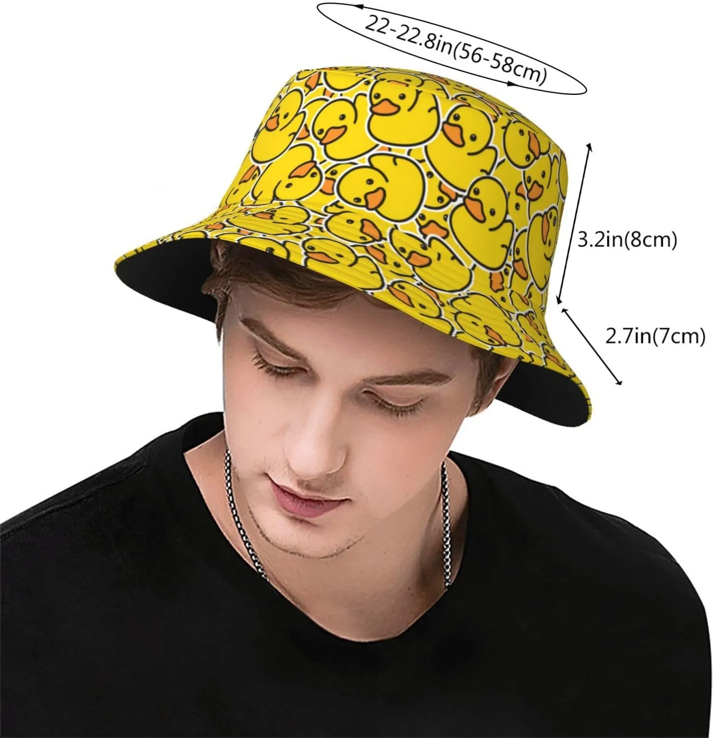 Cute Duck Print Sun Hats Fashion Bucket Hat for Men Women Summer Outdoor Travel Beach Boonie Cap