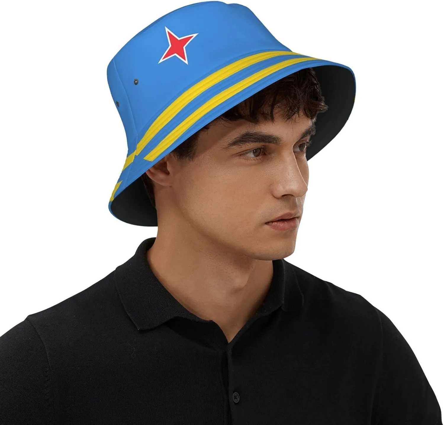Cute Flag Bucket Hat Wide Brim Protection Sun Hat Fishing Hiking Travel Outdoor Flag Hats for Men Women