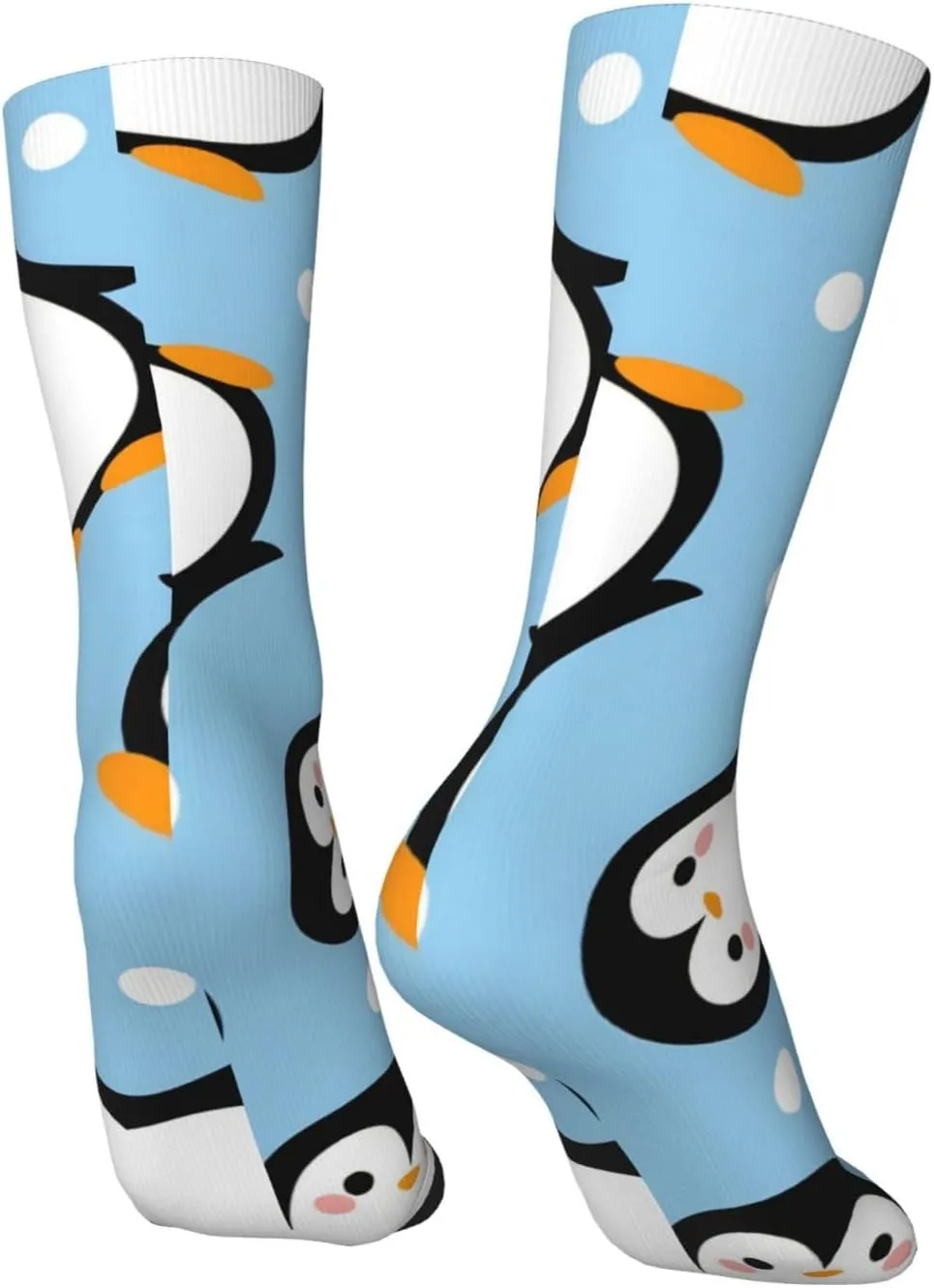 Cute Penguin Pattern Fun And Innovative Men'S And Women'S Crew - Elastic Comfortable Formal Socks, Gift Casual Socks