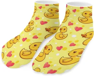 Cute Rubber Duck Ankle Socks Breathable Low Cut Sports Socks Casual No Show Sock for Women Men
