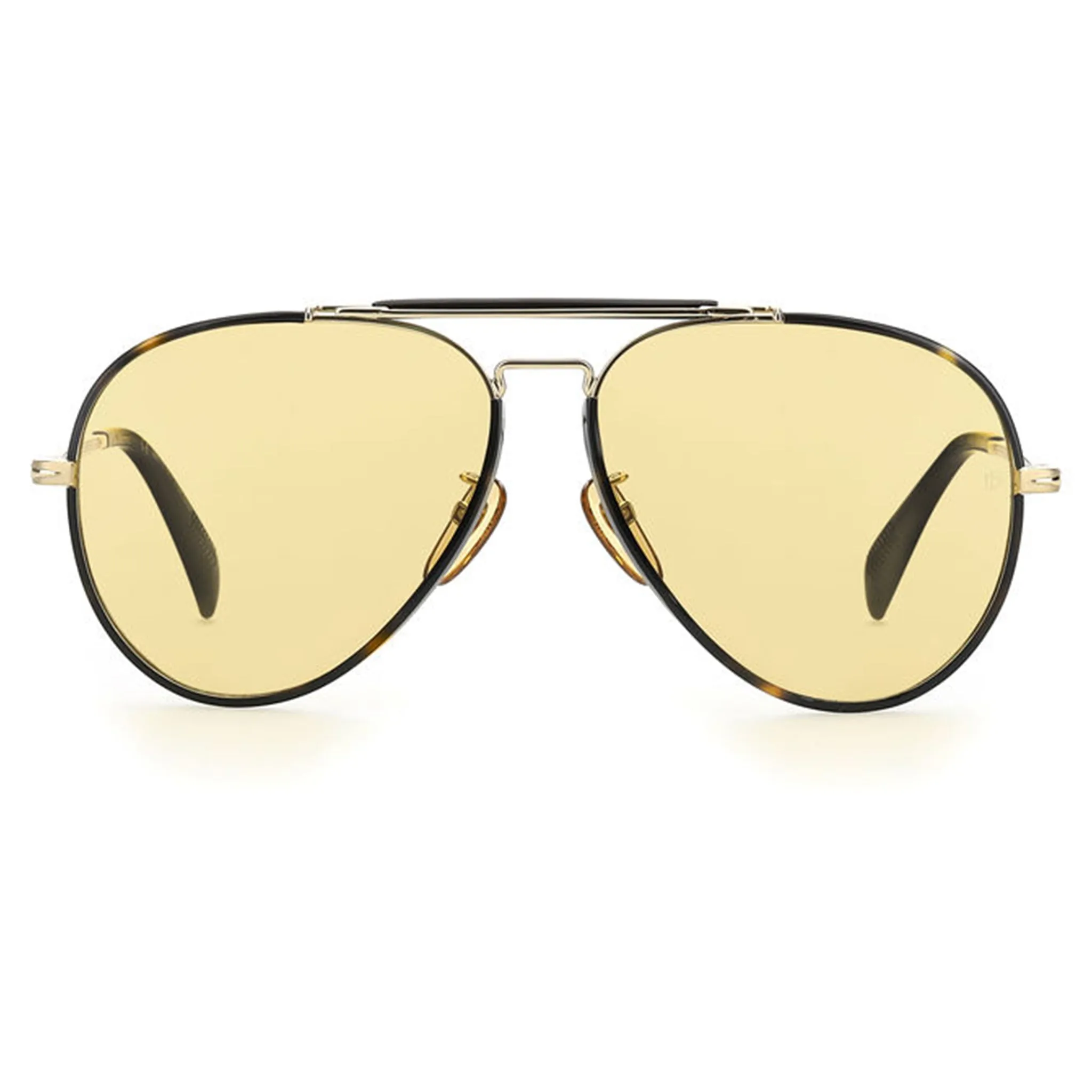 David Beckham Men's Sunglasses Pilot Frame Yellow Photocromatic Lens - Db 7003/S