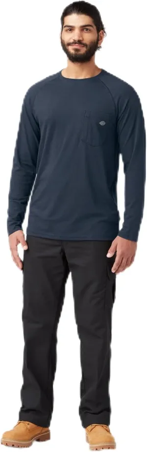 Dickies Men's Big & Tall Cooling Long Sleeve Pocket T-Shirt, Dark Navy