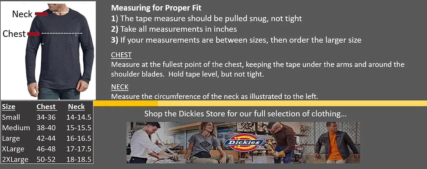Dickies Men's Big and Tall Temp-iq Performance Cooling Long Sleeve T-Shirt