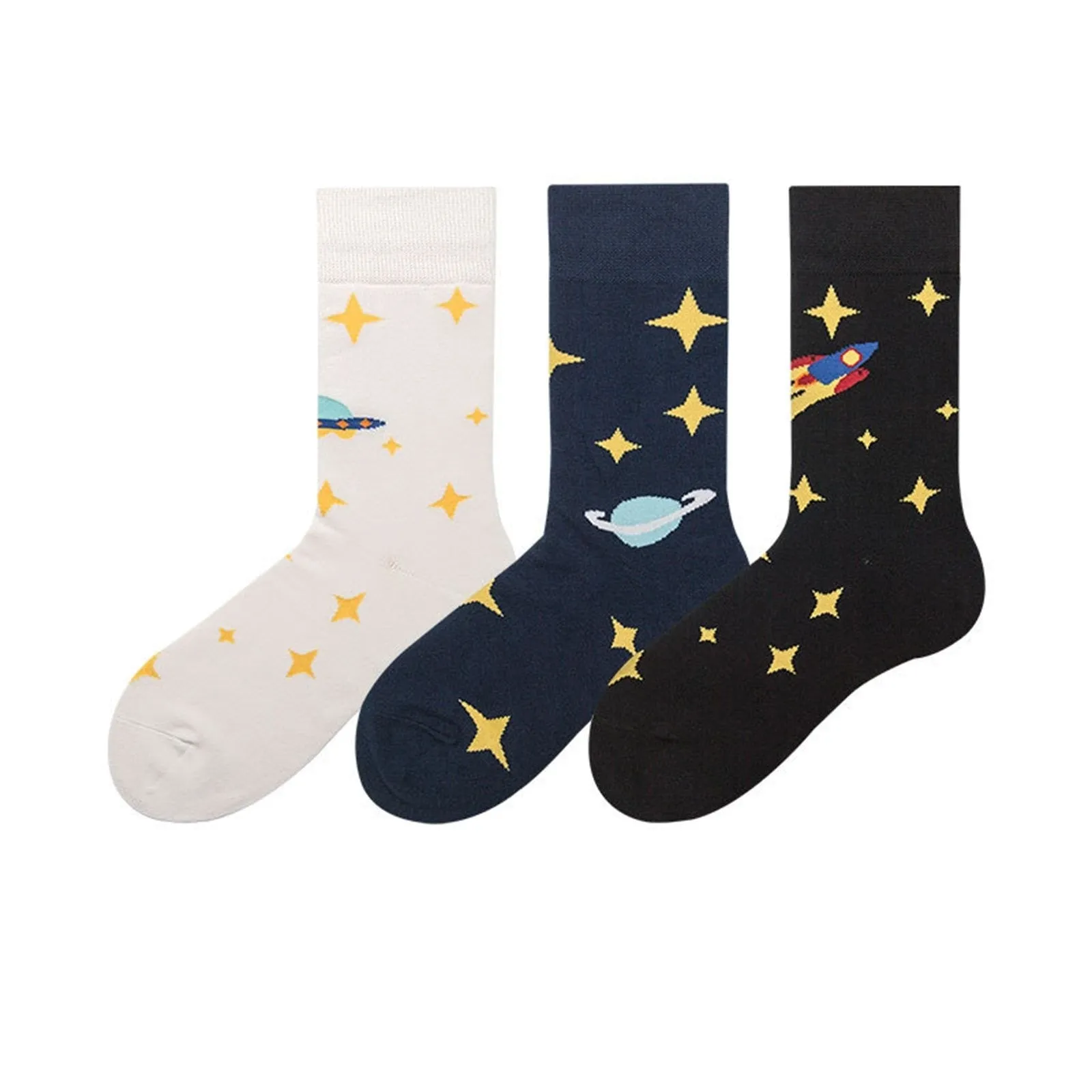 Discover Star Crew Cotton Socks Unisex