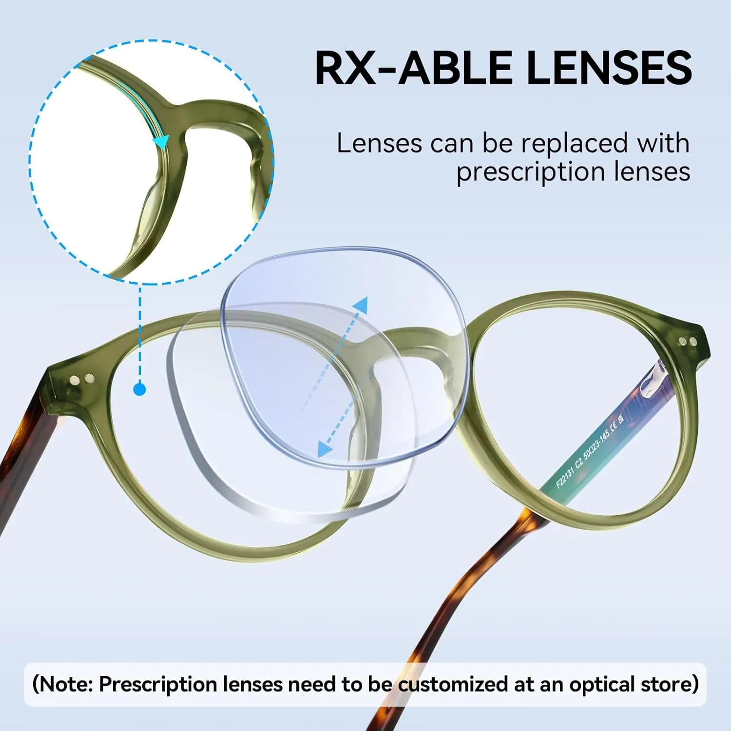 Dollger Blue Light Blocking Glasses For Woman Men Thick Acetate Frame Round Computer BlueLight Glasses Non-Prescription