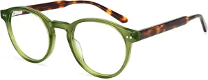 Dollger Blue Light Blocking Glasses For Woman Men Thick Acetate Frame Round Computer BlueLight Glasses Non-Prescription