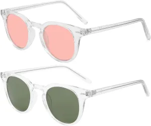 Dollger Polarized Round Sunglasses for Women Classic Retro Design Womens Trendy Style UV Protection Small Lens