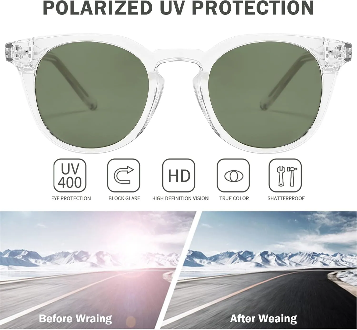 Dollger Polarized Round Sunglasses for Women Classic Retro Design Womens Trendy Style UV Protection Small Lens