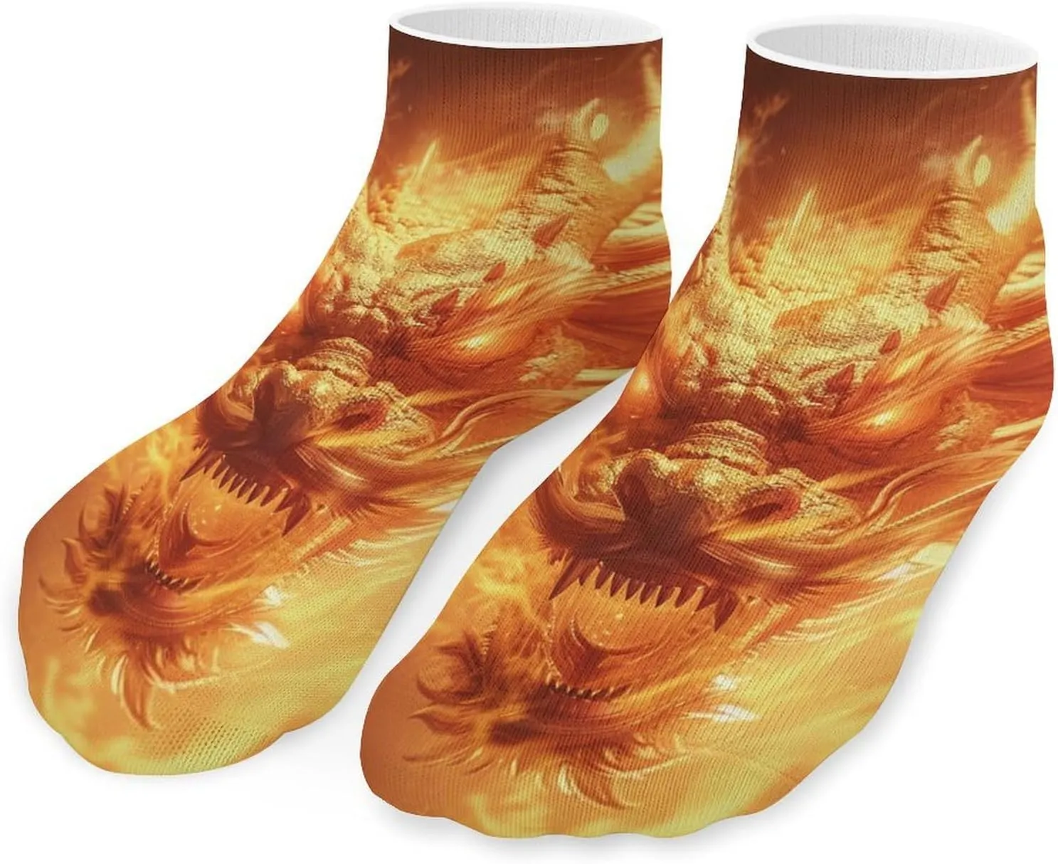 Dragon Flames Low Cut Ankle Socks Casual Liner Sock Pack Non Slip Invisible For Men Women