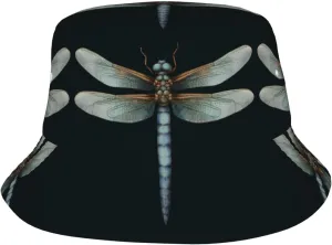 Dragonfly Bucket Hat Packable Breathable Sun Hats Fisherman Hats Outdoor Summer Travel Hiking Beach Caps for Men Women Black