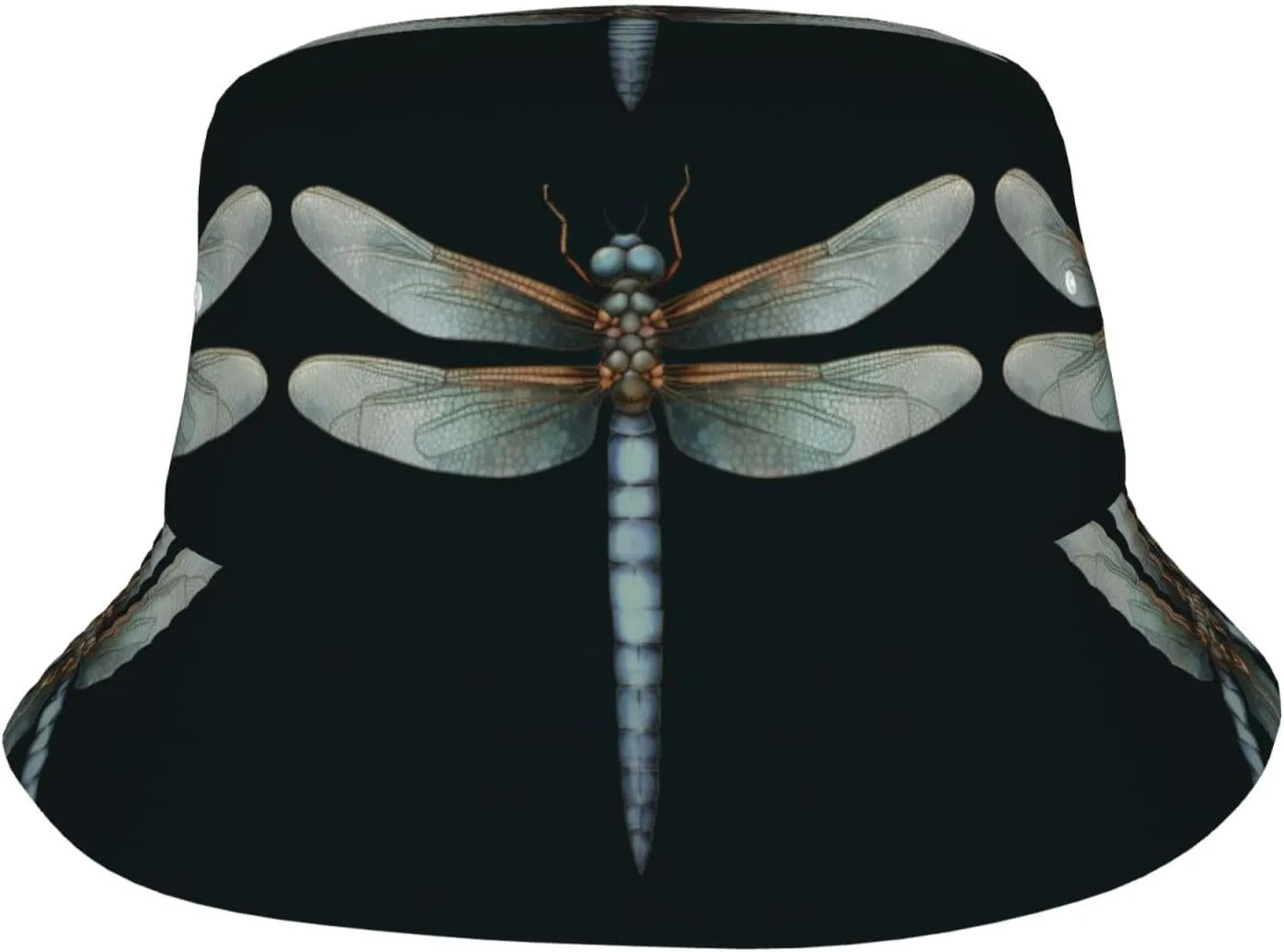Dragonfly Bucket Hat Packable Breathable Sun Hats Fisherman Hats Outdoor Summer Travel Hiking Beach Caps for Men Women Black