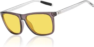 DUCO Polarized Night Vision Glasses for Men and Women Yellow Safety Driving Glasses with UV Protection and Anti Glare