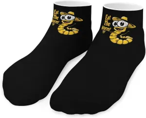 Eat The Worm Ankle Socks Breathable Low Cut Sports Socks Casual No Show Sock for Women Men