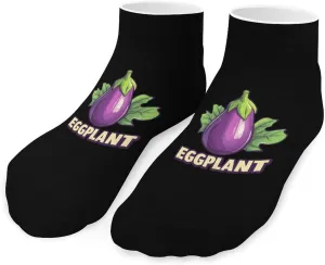 Eggplant Low Cut Ankle Socks Non Slip Invisible Liner Sock Pack Casual Socks For Men Women