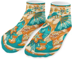 Elephant Boho Mandala Prin Ankle Socks Breathable Low Cut Sports Socks Casual No Show Sock for Women Men