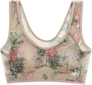 Elle Bloom - Ice Silk Lace Cooling Comfort Bra Elle Bloom Ice Silk Lace Bra Elle Bloom Lace Buttonless Seniors Comfortable Bra