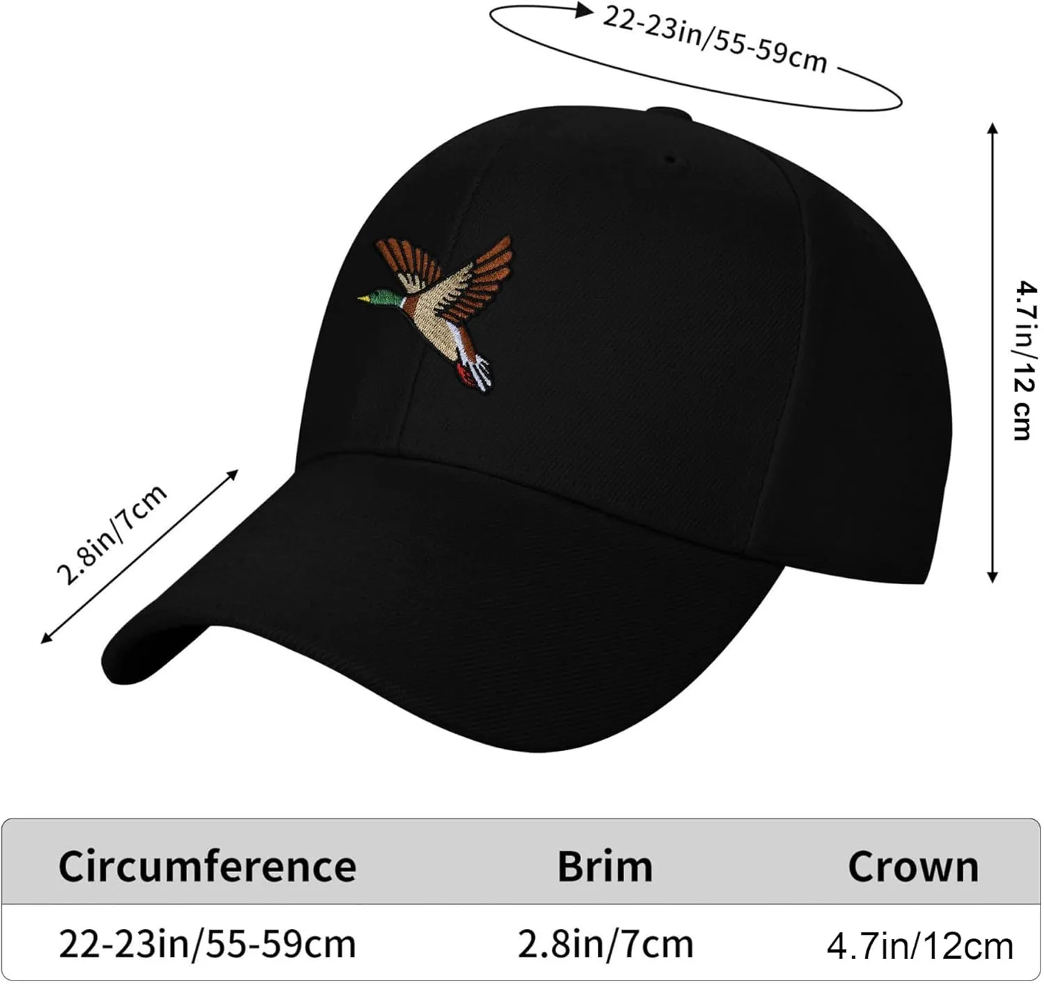 Embroidered Baseball Cap for Women Men Adjustable Baseball Hat Black Baseball Cap Trucker Hat