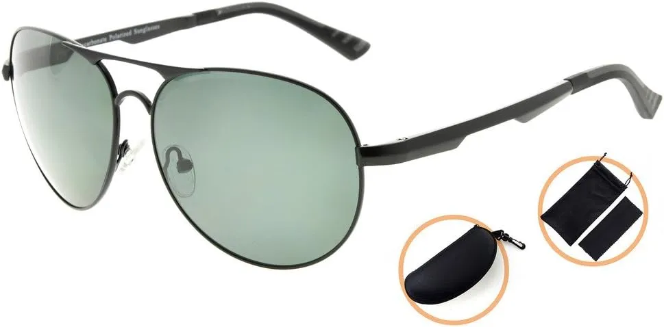 Eyekepper Pilot Style Polycarbonate Lens Polarized Metal Frame Spring Hinges Sunglasses