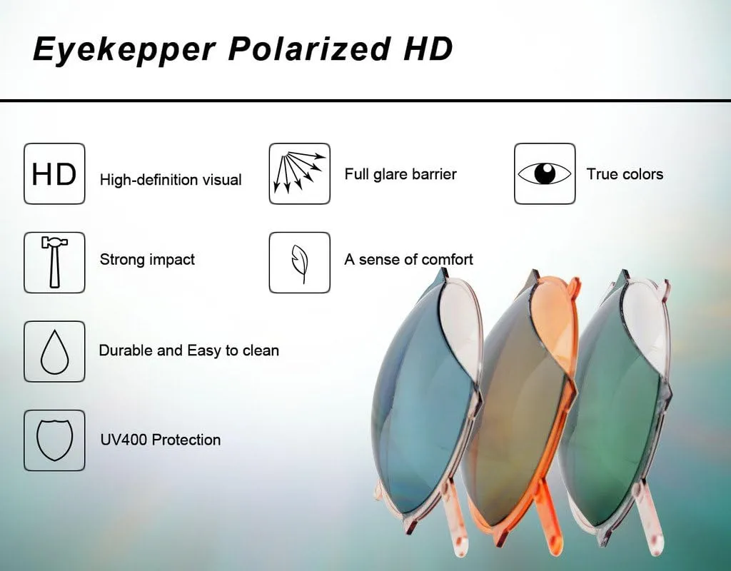 Eyekepper Pilot Style Polycarbonate Lens Polarized Metal Frame Spring Hinges Sunglasses