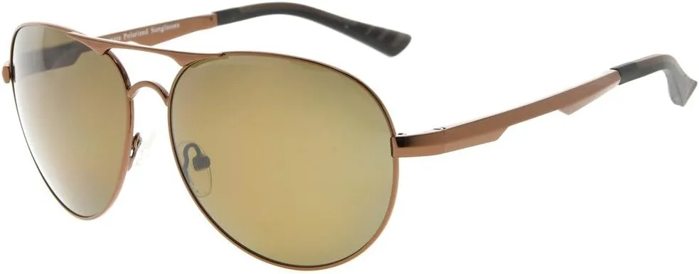 Eyekepper Pilot Style Polycarbonate Lens Polarized Metal Frame Spring Hinges Sunglasses