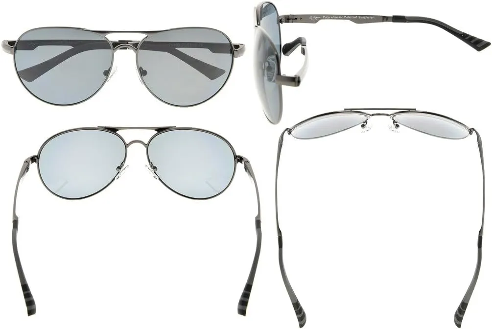 Eyekepper Pilot Style Polycarbonate Lens Polarized Metal Frame Spring Hinges Sunglasses