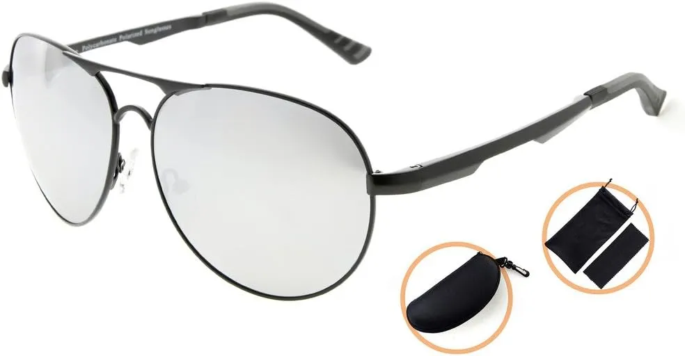 Eyekepper Pilot Style Polycarbonate Lens Polarized Metal Frame Spring Hinges Sunglasses