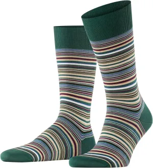 FALKE Men's Microblock Striped Cotton Socks, 1 Pair