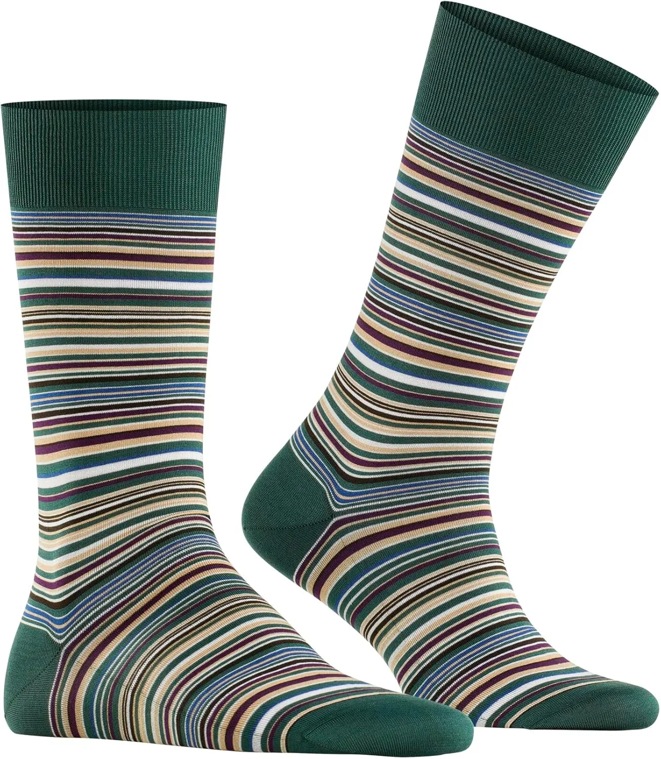 FALKE Men's Microblock Striped Cotton Socks, 1 Pair