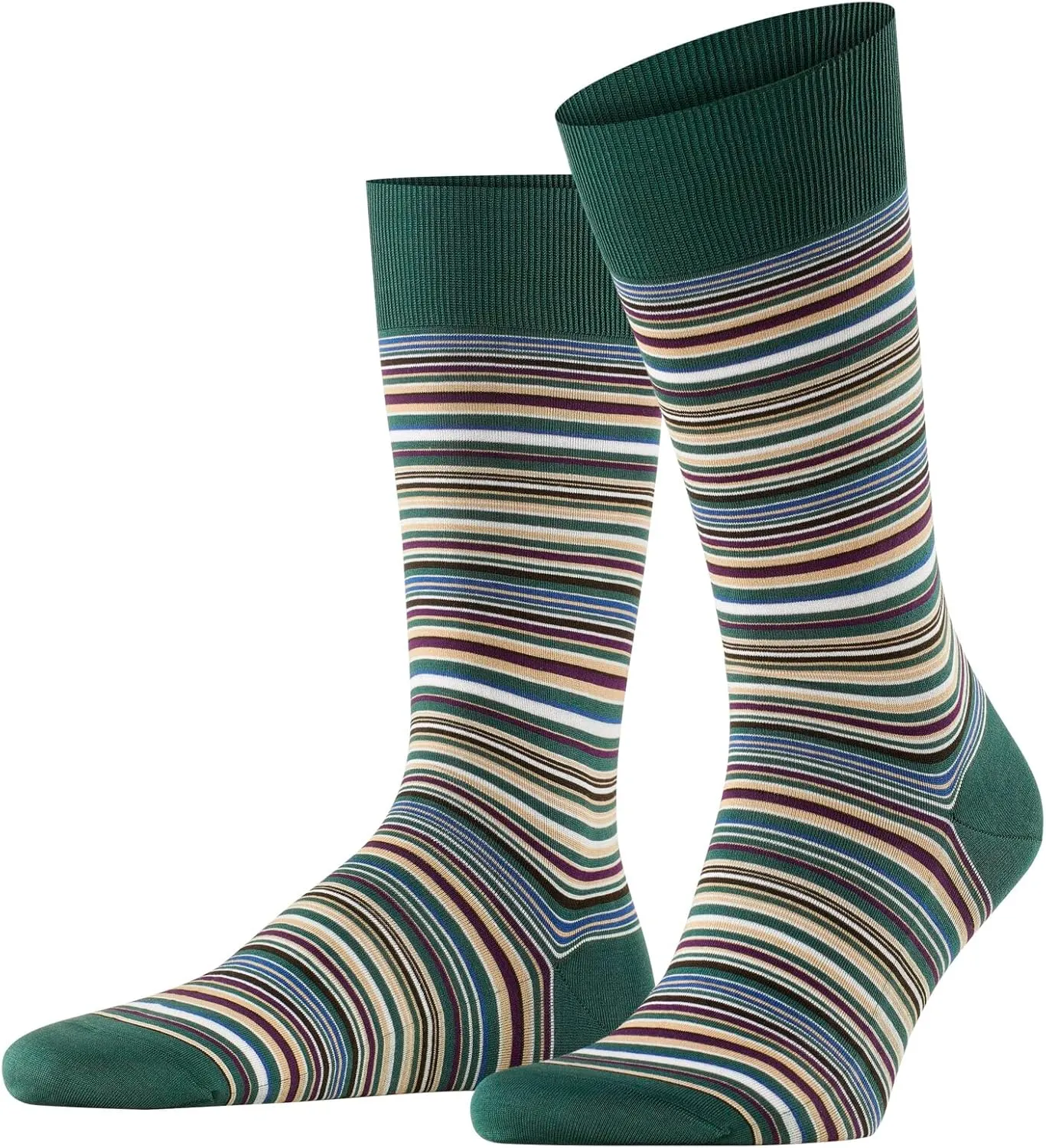 FALKE Men's Microblock Striped Cotton Socks, 1 Pair