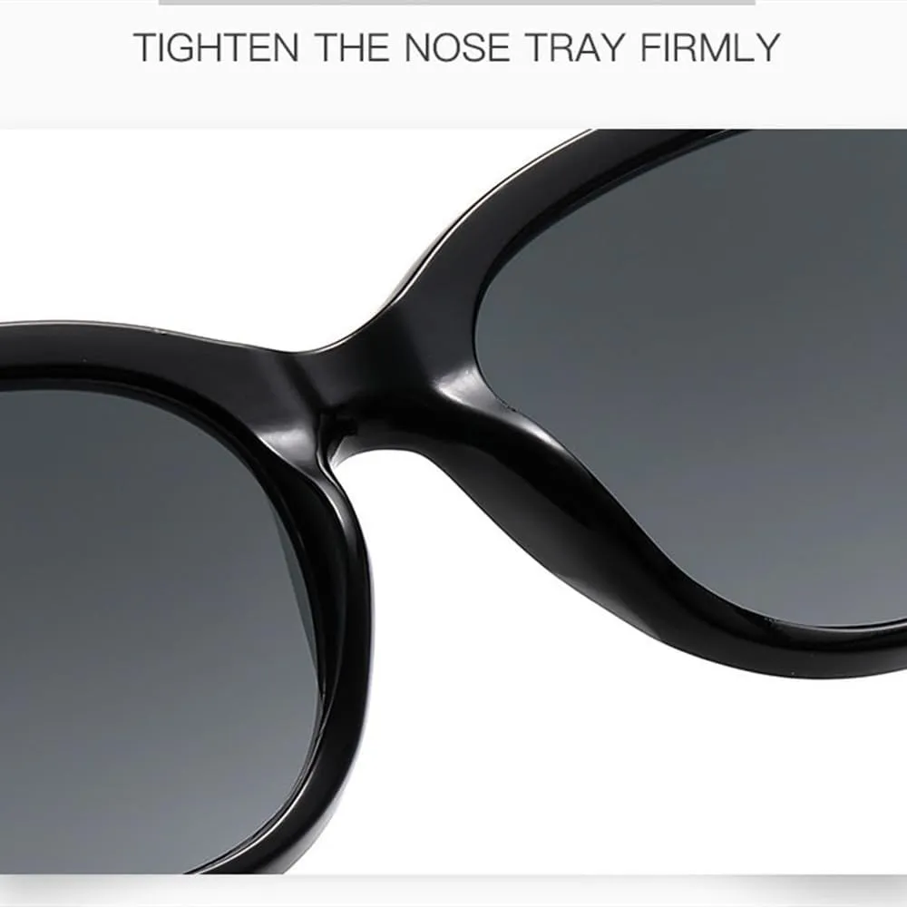 Fashion Cat's Eye Big Frame Fried Dough Twists Wide Leg Sunglasses Women's Vintage Premium Sunvisor UV400