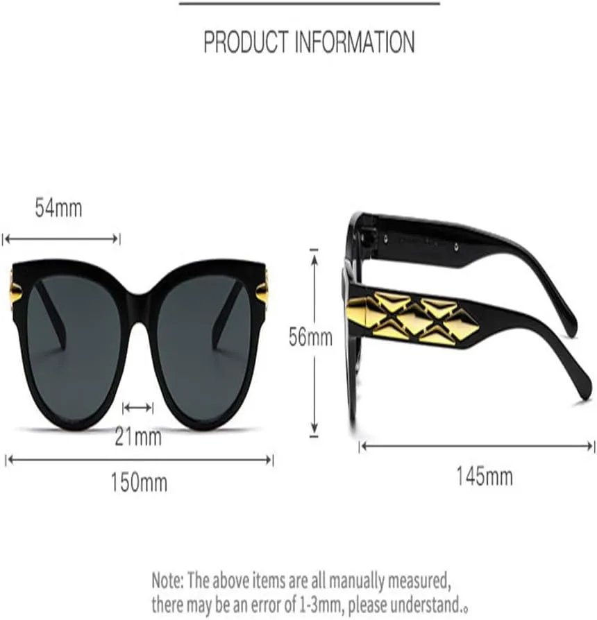 Fashion Cat's Eye Big Frame Fried Dough Twists Wide Leg Sunglasses Women's Vintage Premium Sunvisor UV400