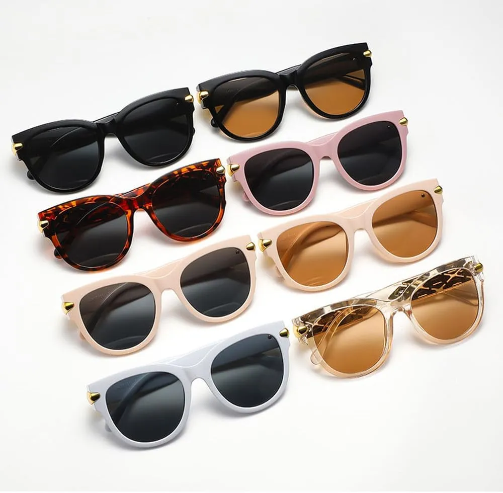 Fashion Cat's Eye Big Frame Fried Dough Twists Wide Leg Sunglasses Women's Vintage Premium Sunvisor UV400