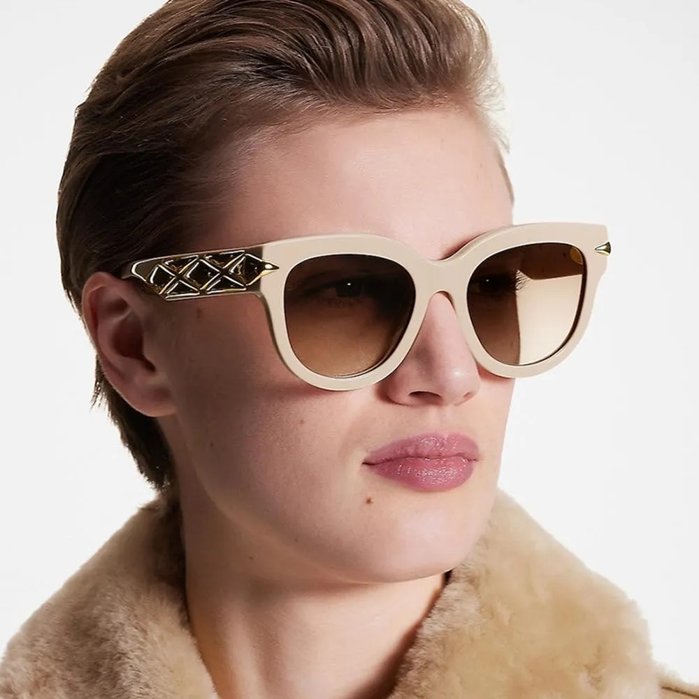 Fashion Cat's Eye Big Frame Fried Dough Twists Wide Leg Sunglasses Women's Vintage Premium Sunvisor UV400