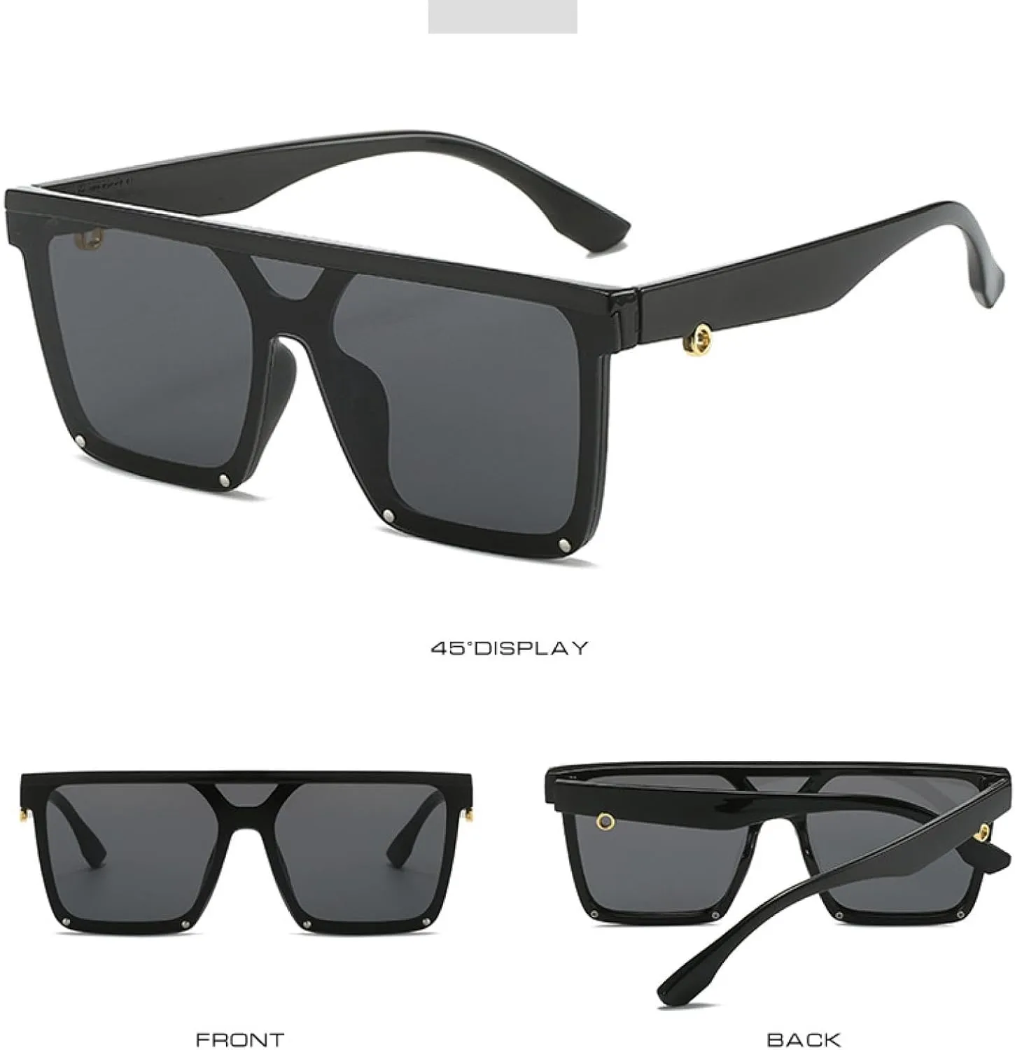 Fashion Classic Sunglasses Women Men Vintage One Piece Big Frame Sun Glasses Travel Driving Shades Uv400