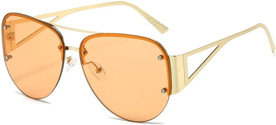 Fashion Half Frame Women Sunglasses Luxury Trending Punk Sun Glasses Female Outdoors Shades UV400