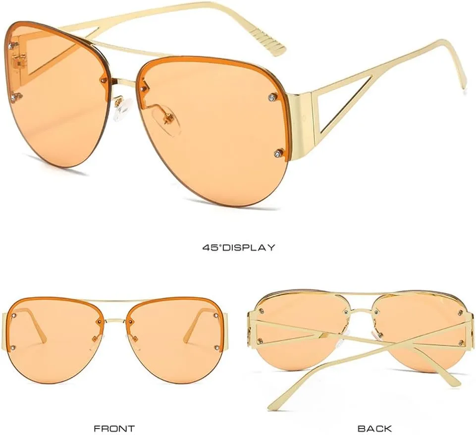 Fashion Half Frame Women Sunglasses Luxury Trending Punk Sun Glasses Female Outdoors Shades UV400