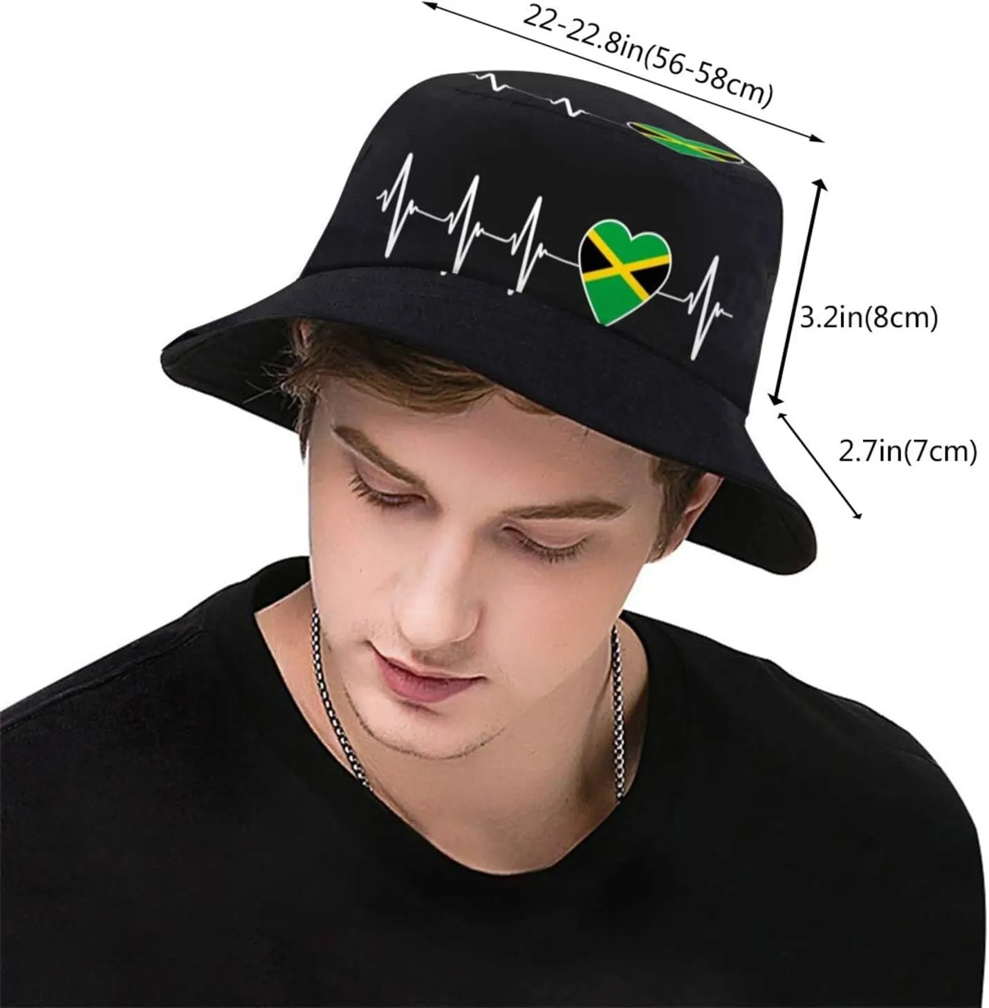 Fashion Jamaica Flag Bucket Hat Packable Jamaican Fisherman Hat Outdoor Travel Beach Sun Hat for Men Women