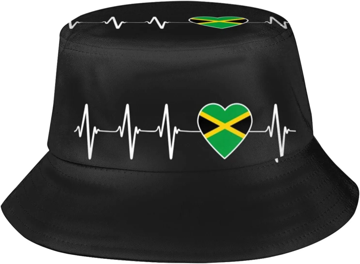 Fashion Jamaica Flag Bucket Hat Packable Jamaican Fisherman Hat Outdoor Travel Beach Sun Hat for Men Women