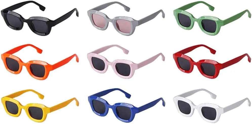 Fashion Orange Thick Sunglasses Women Men Trendy Colorful Sun Glasses