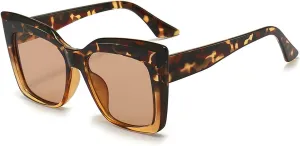 Fashion Oversized Cat Eye Sunglasses for Women Unique Vintage Square Printing Sun Glasses Female Gradient Sexy Shade UV400