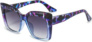 Fashion Oversized Cat Eye Sunglasses for Women Unique Vintage Square Printing Sun Glasses Female Gradient Sexy Shade UV400