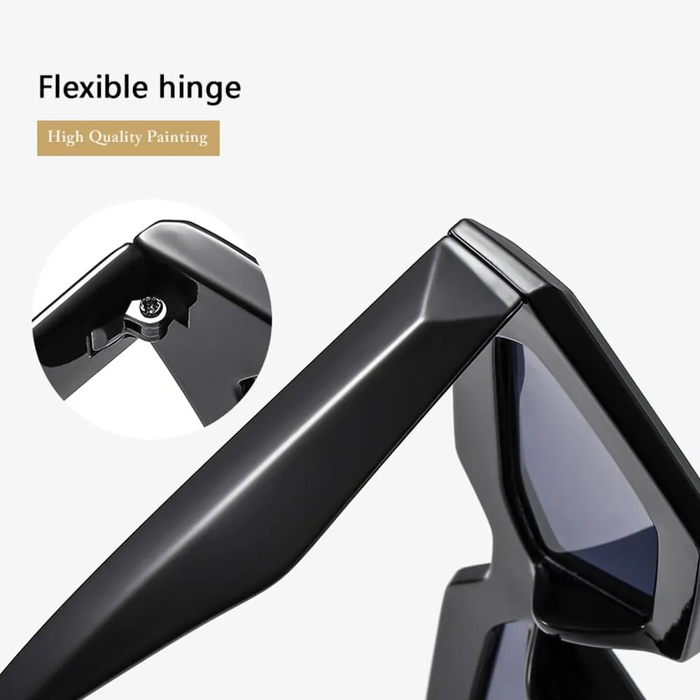 Fashion Retro Polygon Cat Eye Black Sunglasses Women Punk Shades UV400 Men Cateye Sun Glasses Eyeglasses