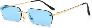 Fashion Rimless Sunglasses Clear Red Blue Yellow Men Shades Uv400