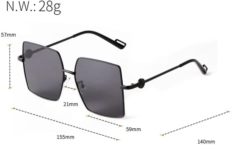 Fashion Sunglasses Women Men Luxury Vintage Oversized Gradient Green Shades Metal Frame