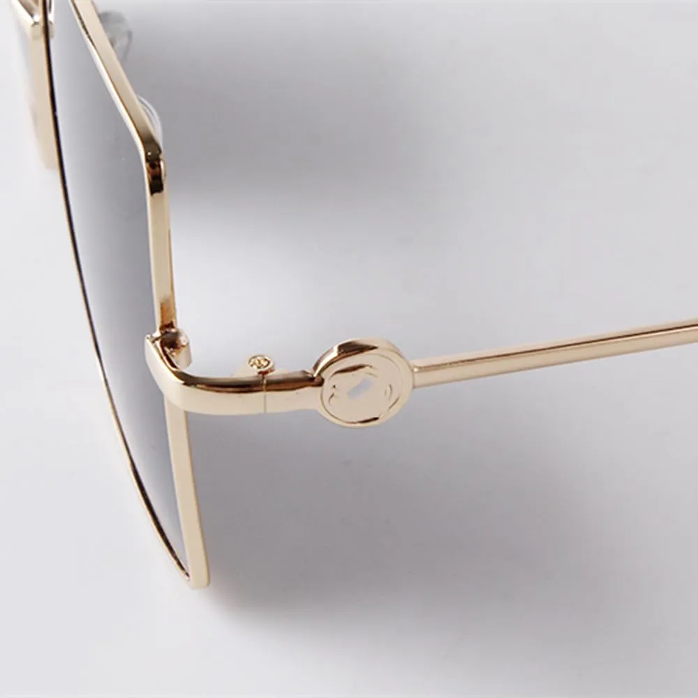 Fashion Sunglasses Women Men Luxury Vintage Oversized Gradient Green Shades Metal Frame