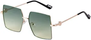 Fashion Sunglasses Women Men Luxury Vintage Oversized Gradient Green Shades Metal Frame
