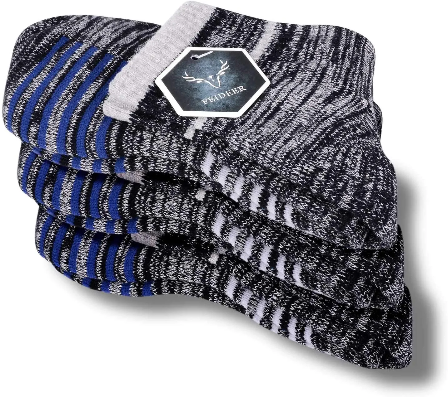 FEIDEER Men's Hiking Walking Socks, Multi-Pack Wicking Cushioned Outdoor Recreation Hiking Socks