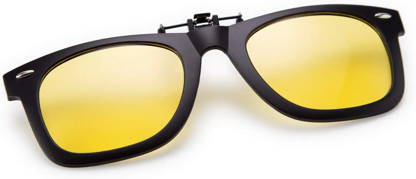 FEISEDY Classic Polarized Rectangular Clip-On Sunglasses Men Women for Eyewear Glasses B2605