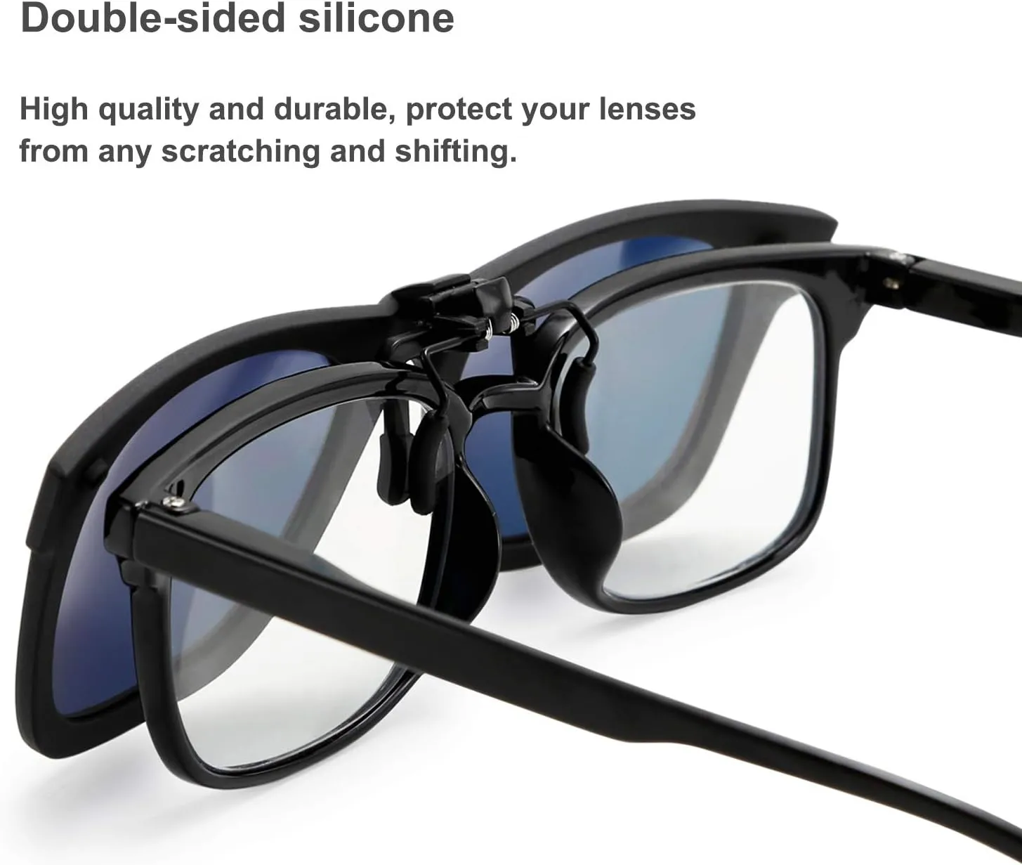 FEISEDY Classic Polarized Rectangular Clip-On Sunglasses Men Women for Eyewear Glasses B2605