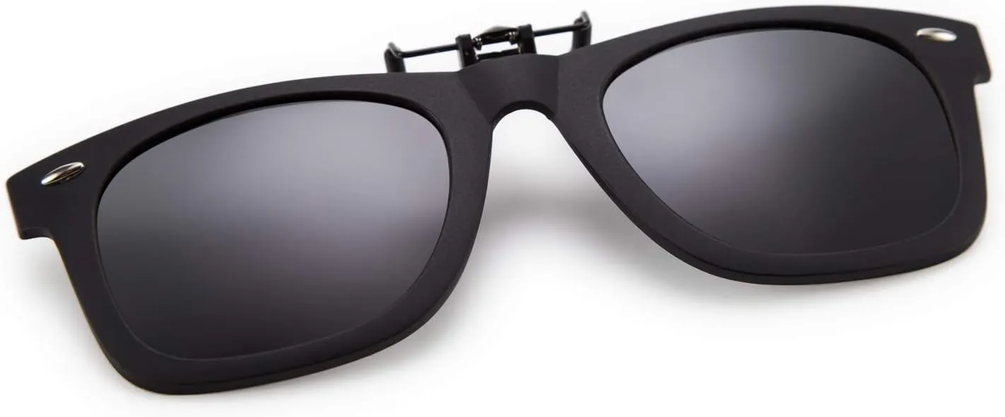 FEISEDY Classic Polarized Rectangular Clip-On Sunglasses Men Women for Eyewear Glasses B2605